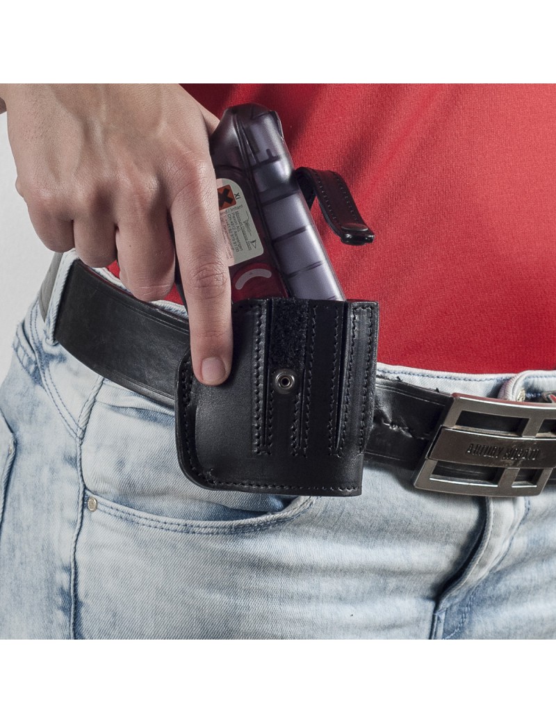 FONDINA IN CUOIO NERO PER GUARDIAN ANGEL [5073-36-10_059_DX]