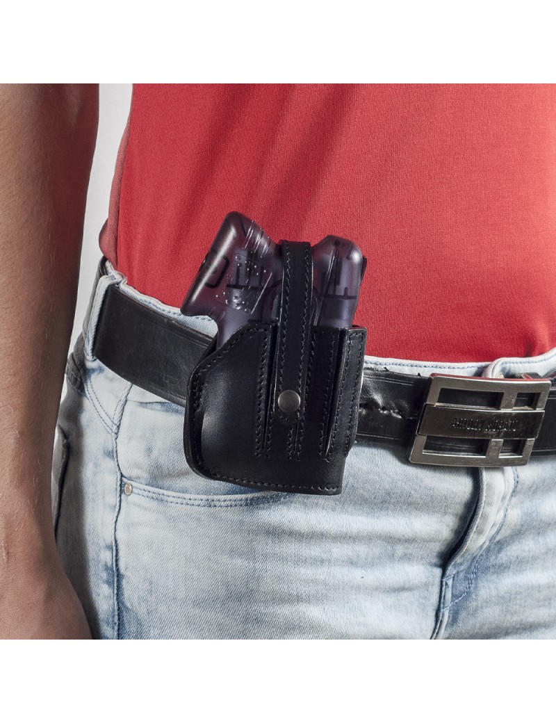 FONDINA IN CUOIO NERO PER GUARDIAN ANGEL [5073-36-10_059_DX]