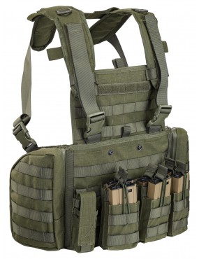 GILET TACTIQUE CHEST RIG MARTE 1000 DENIER VERT DEFCON 5 [D5-RC909 OD]