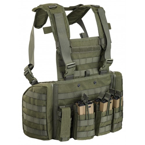 GILET TACTIQUE CHEST RIG MARTE 1000 DENIER VERT DEFCON 5 [D5-RC909 OD]