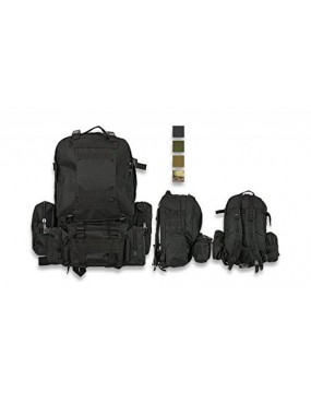 50L 600D BLACK BARBARIC BACKPACK WITH BUILT-IN ADDITIONAL BACKPACK [34881-NE]