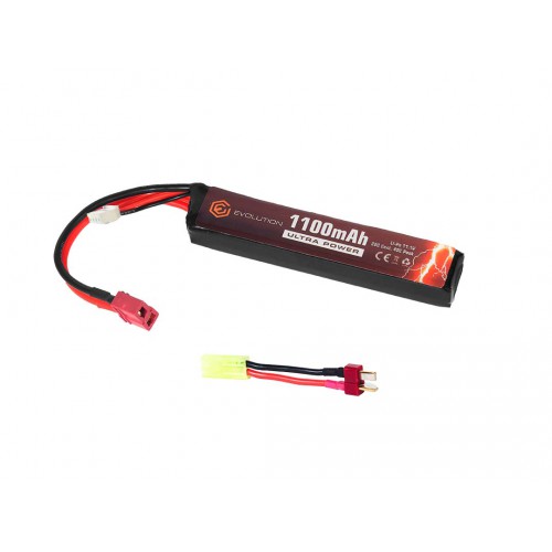 EVOLUTION LI-PO ULTRA POWER 11.1V 1100MAH 20C - 40C PICO CON ENCHUFE T + ADAPTADOR [EA0143B]