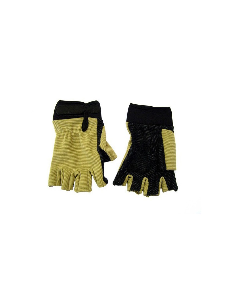 ROYAL GUANTES MEDIO DEDO NEGRO / BRONCEADO [GL512T]