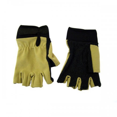 GANTS DEMI-DOIGT NOIR / TAN [GL512T]