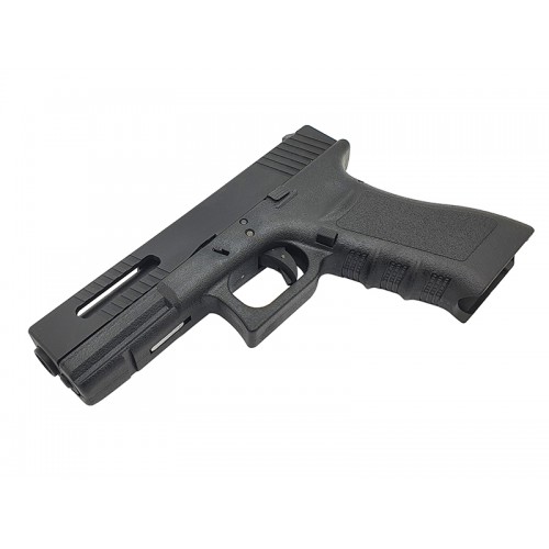 PISTOLA BLOWBACK DE GAS SERIE HWASAN G17 (DESLIZAMIENTO SUPERIOR DE METAL - NEGRO) [110948]