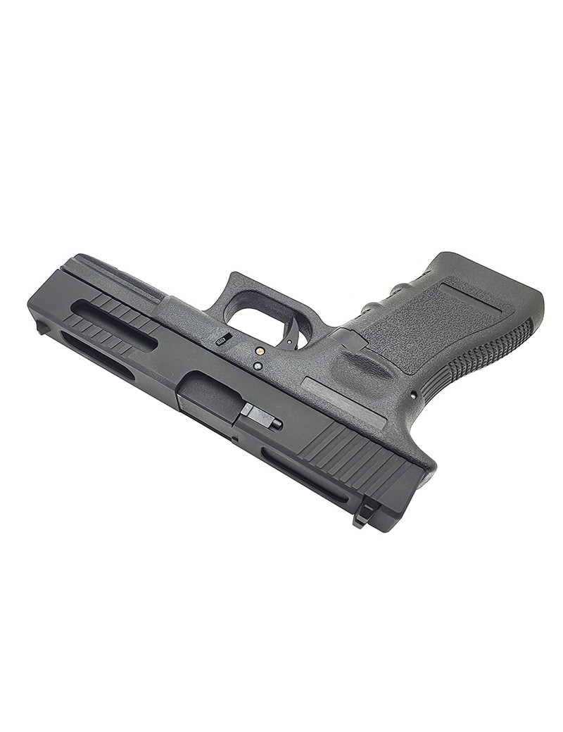 HWASAN G17 SERIES GAS BLOWBACK PISTOLE (OBERER METALLSCHLITTEN - SCHWARZ) [110948]