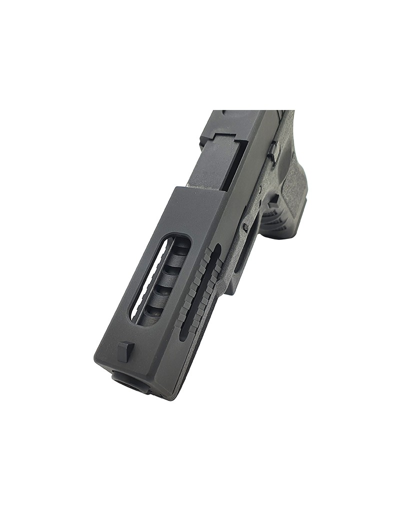 HWASAN G17 SERIES GAS BLOWBACK PISTOL (TOP METAL SLIDE - BLACK) [110948]