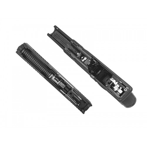 HWASAN G17 SERIES GAS BLOWBACK PISTOLE (OBERER METALLSCHLITTEN - SCHWARZ) [110948]