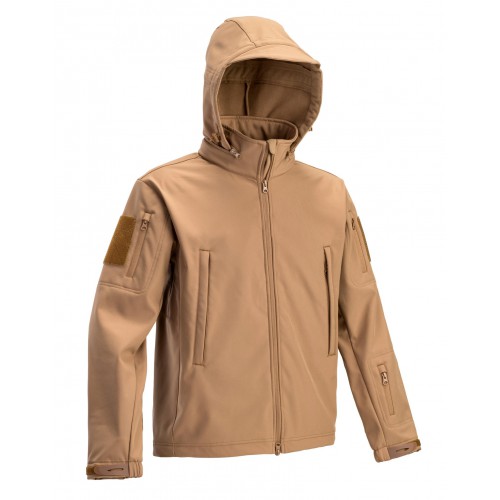 VESTE TACTIQUE SOFTSHELL DEFCON 5 MARRON COYOTE [D5-3430 CB]