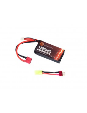 EVOLUTION LI-PO ULTRA PUISSANCE 7.41V 1300MAH 20C - 40C CRÊTE AVEC T-PLUG + ADAPTATEUR [EA0151B]