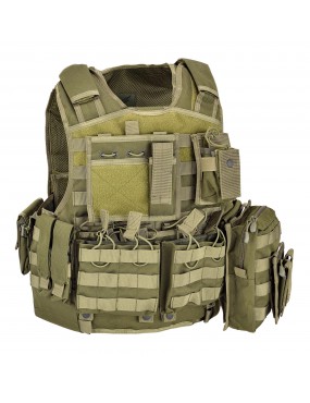 GILET TACTIQUE AIRSOFT ARMURE CARRIER VERT [D5-BAV06 OD]