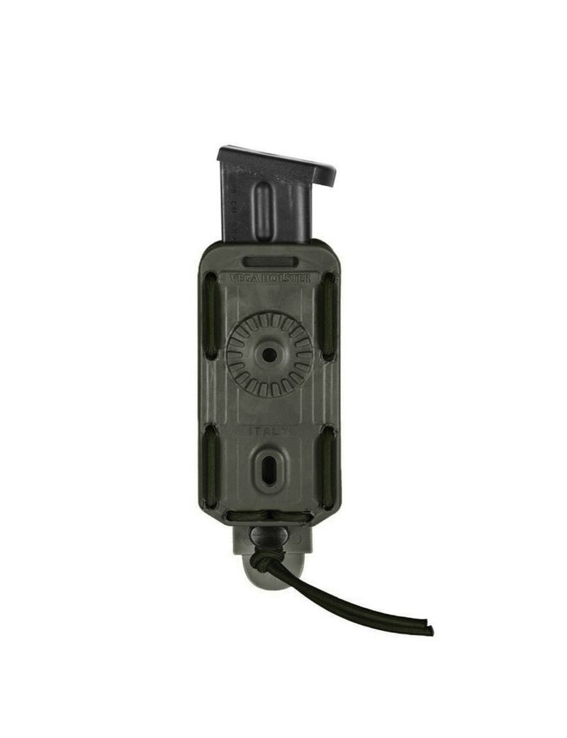 PORTACARICATORE NERO IN POLIMERO REGOLABILE CON ELASTICO TUBOLARE   VEGA HOLSTER [8BL01N]