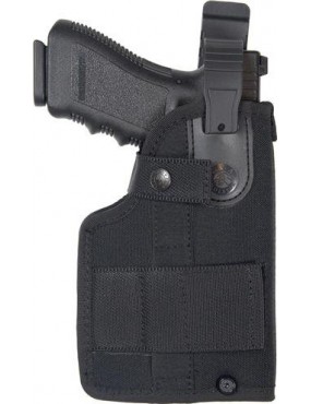 FUNDA DE CINTURÓN DE CORDURA NEGRA PARA ARMAS CON LINTERNA O SIN LINTERNA, APTA PARA GLOCK Y BERETTA - FUNDA VEGA [LT200N]
