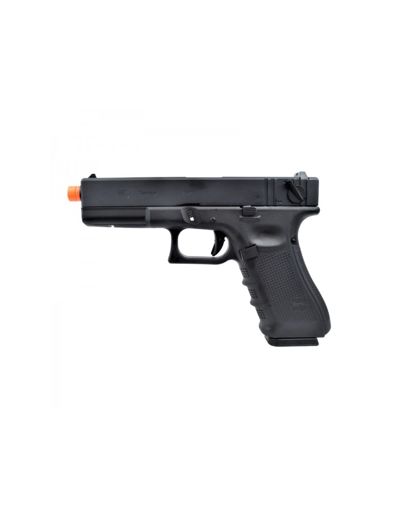 GLOCK G18 DISPARAR DISPARO ÚNICO / RÁFAGA A GAS - 4 GENERACIÓN NEGRA [W059B]
