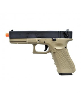 GLOCK G18 A GAS SCARRELLANTE RAFFICA-SINGOLO 4 GENERAZIONE NERO / TAN [W059BT]