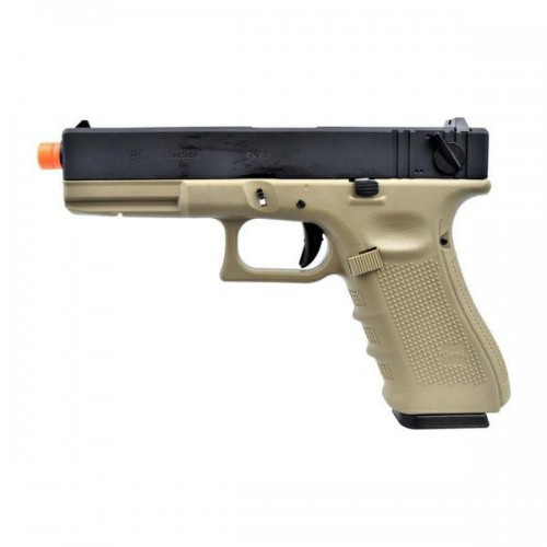GLOCK G18 A GAS SCARRELLANTE RAFFICA-SINGOLO 4 GENERAZIONE NERO / TAN [W059BT]