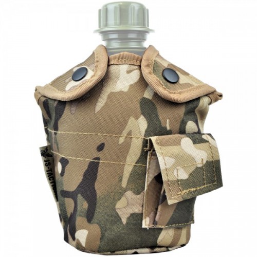 JS-TACTICAL 1 LITRE PLASTIQUE BOUTEILLE + POCHE MULTICAM [JS-1801] [JS-1823M]