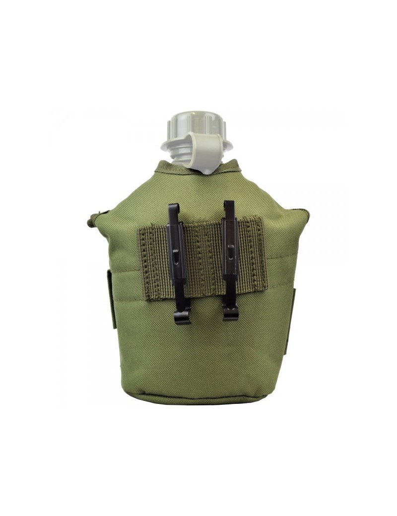 JS-TACTICAL FLACON PLASTIQUE 1 LITRE + SAC VERT [JS-1801] [JS-1823V]