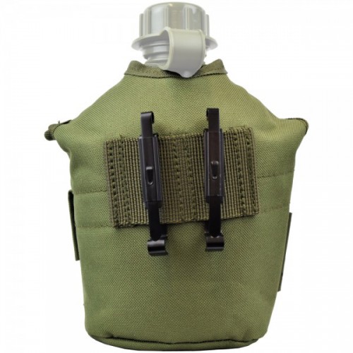JS-TACTICAL BOTELLA PLÁSTICO 1 LITRO + BOLSILLO VERDE [JS-1801] [JS-1823V]
