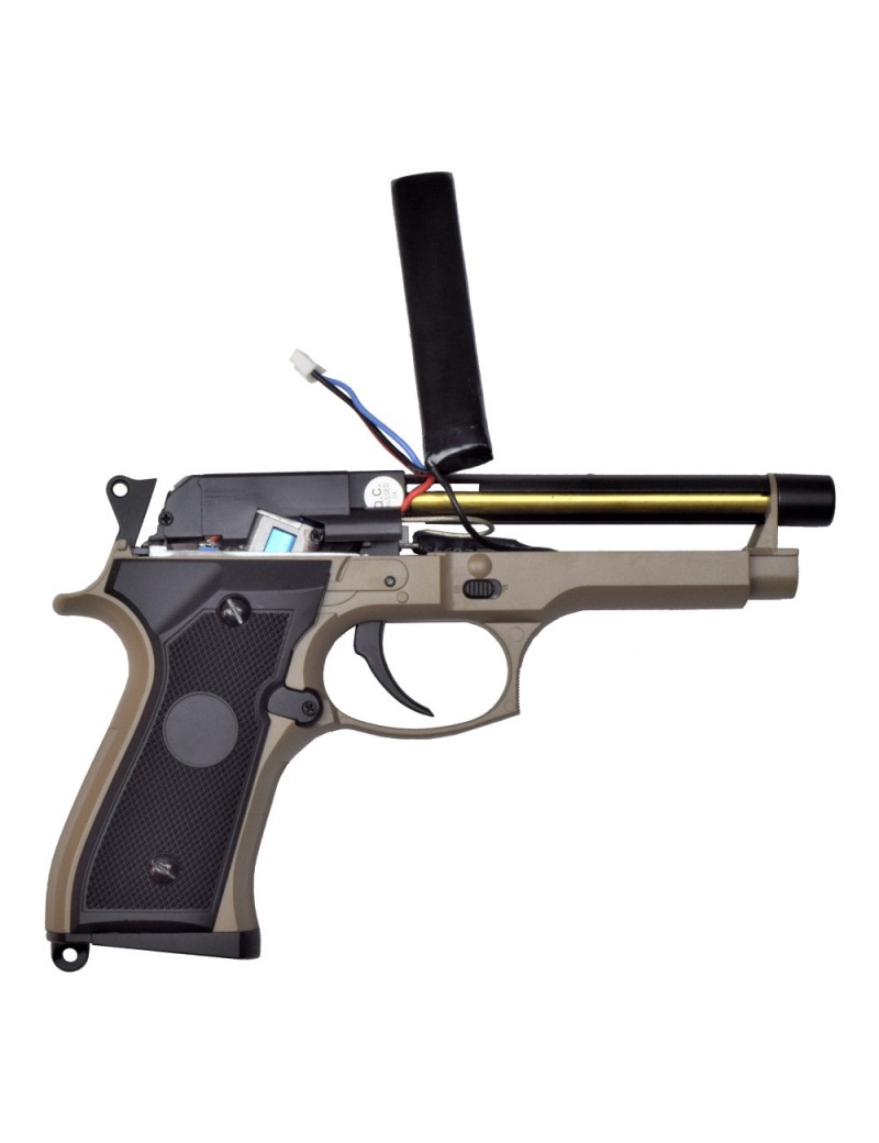 PISTOLA ELÉCTRICA CYMA 92 VERSIÓN MOSFET TAN [CM126UPT]