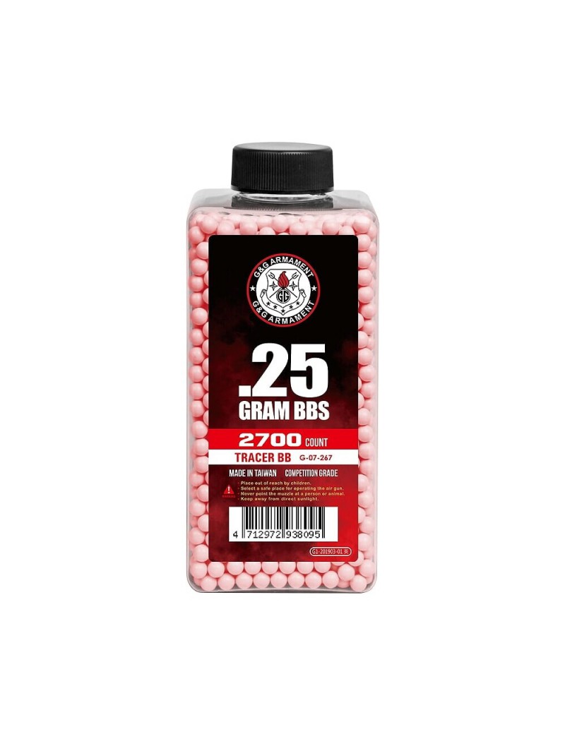 G&G TRACER SHOTS 0.25G BOTELLA 2700 BB ROJO [G07267]