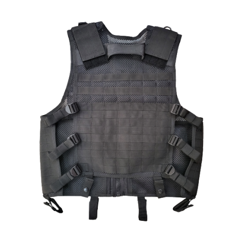 CHALECO TACTICAL MALLA Y CORDURA CON 3 PORTA CARGADORES NEGRO [2ET06N]
