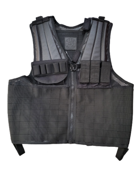 MESH AND NYLON TACTICAL VEST WITH MODULAR LACES SYSTEM [2ET06N]