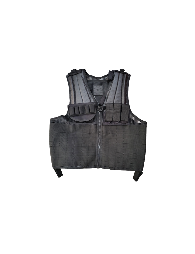 GILET TATTICO IN RETE E CORDURA CON 3 PORTACARICATORI  [2ET06]