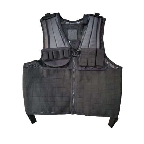 GILET TATTICO IN RETE E CORDURA CON 3 PORTACARICATORI  [2ET06]