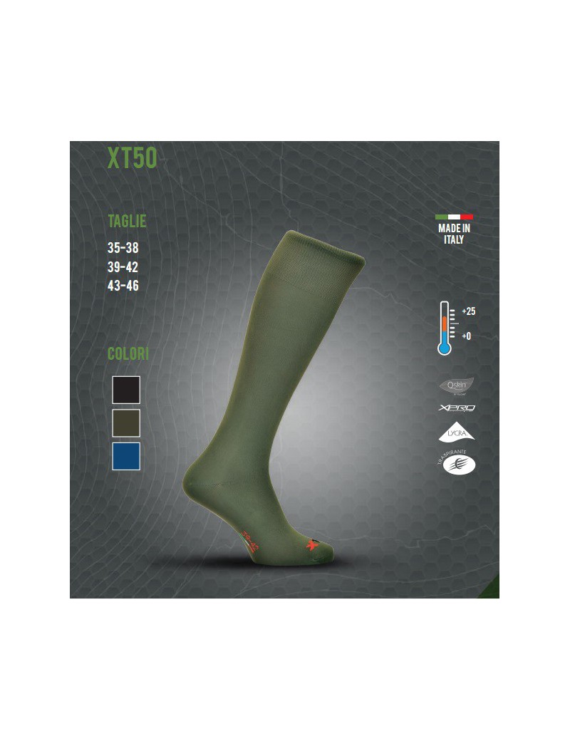 XTECH THERMAL SOCK XT50 FROM +25 TO +0 COLOR GREEN [CALZA XT50 VERDE]