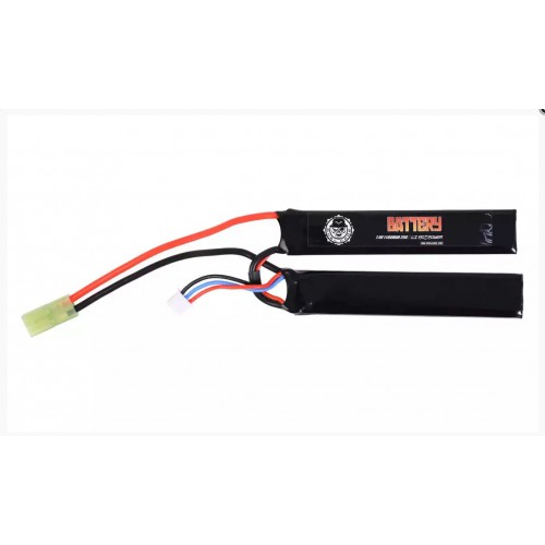 LIPO BATTERIE 7.4V 1100MAH 25C (2ST) DUEL CODE [AC13215]