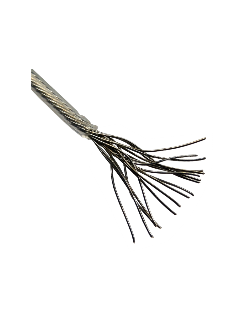 CAVO DI SEGNALE AD ALTA CONDUZIONE RIVESTITO IN FEP CON 19 CAPILLARI IN RAME PURO RIVESTITI IN CROMO (W19C) CAVO DI SEGNALE AD ALTA CONDUZIONE RIVESTITO IN FEP CON 19 CAPILLARI IN RAME PURO RIVESTITI IN CROMO (W19C)