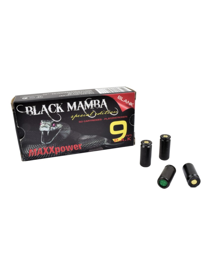 CARTUCHOS DE FOGUEO  POBJEDA CALIBRE 9MM BLACK MAMBA PARA DISPARO FRONTAL [PG-B173]