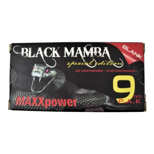 POBJEDA CARTOUCHES À BLANC CALIBRE 9MM NOIR MAMBA POUR TIR AVANT [PG-B173]
