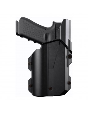 VEGA HOLSTER  FONDINA UNIVERSALE CON SICURA LIVELLO 2 PER PISTOLE CON TORCIA...