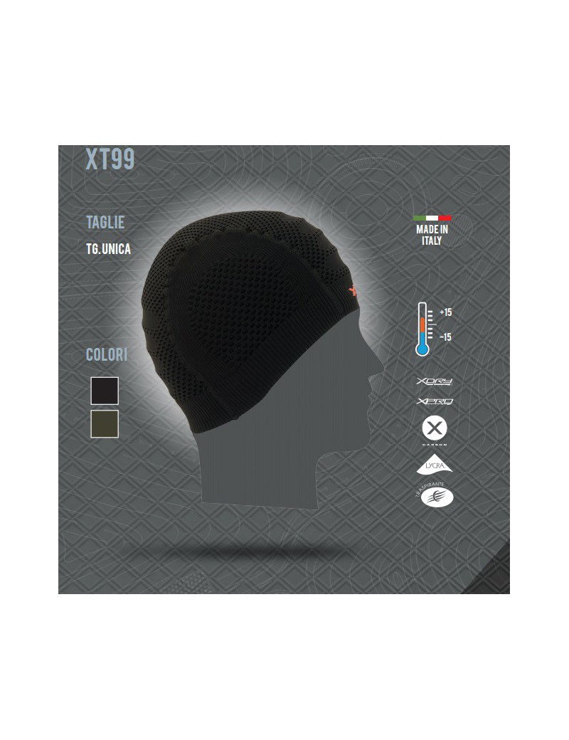 XTECH XT99 THERMISCHE KAPPE VON -10 BIS +15 SCHWARZ FARBE EINE GRÖSSE [CUFFIA XT99 NERO]