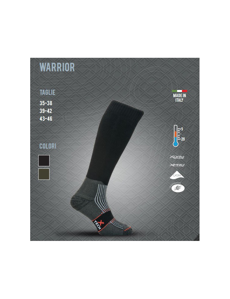 XTECH GRÜNE THERMALSOCKE WARRIOR VON -5 ° C BIS + 10°C [CALZA WARRIOR VERDE]