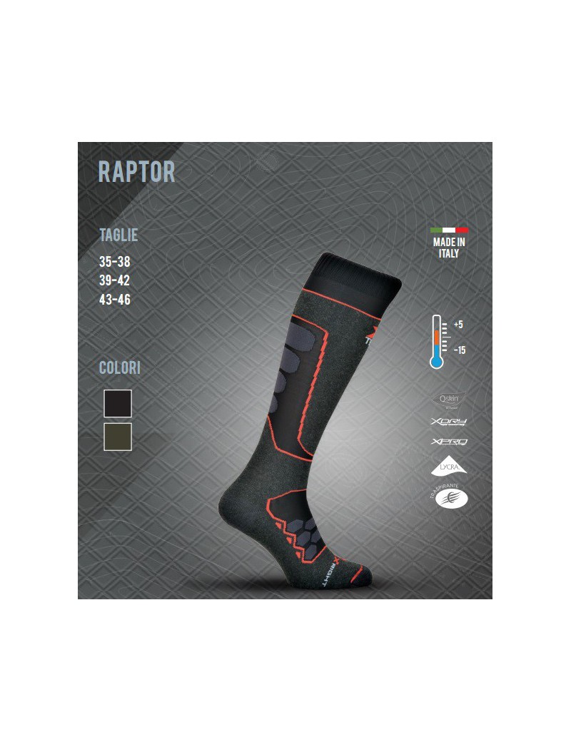 XTECH GREEN TECHNICAL SOCK RAPTOR FROM -5 TO +10 [CALZA RAPTOR VERDE]