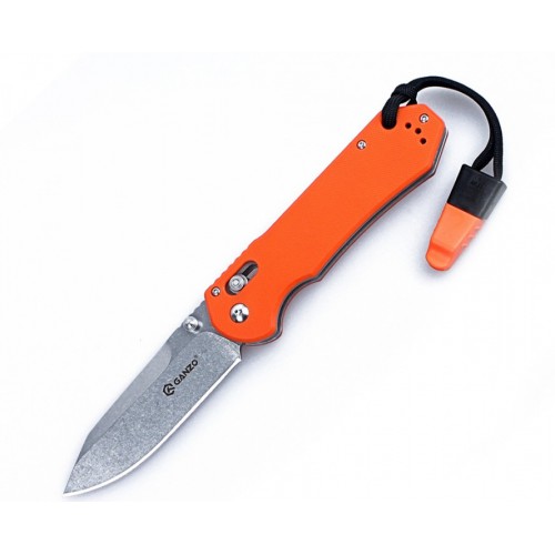 COLTELLO CHIUDIBILE MANICO G10 ARANCIONE LAMA STONE WASHED CM 9  [F7452P-OR-WS]