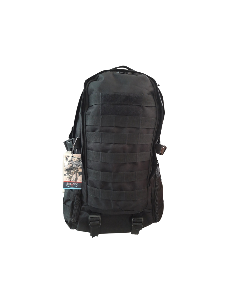 BARBARIC TACTICAL BACKPACK 600D WITH ADJUSTABLE SHOULDER STRAPS BLACK 38 LITERS [34882-NE]