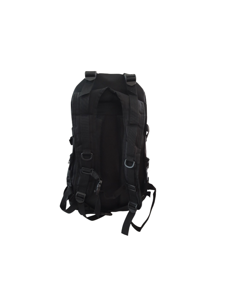 MOCHILA TÁCTICA BARBARIC 600D CON CORREAS AJUSTABLES NEGRA 38 LITROS [34882-NE]