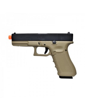 GLOCK G17 WE GAS BLOWBACK PISTOL 4 GENERATION BLACK /TAN [W057BT]