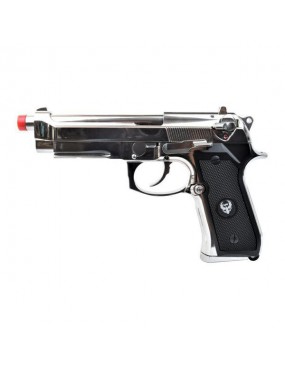 PISTOLA DE GAS HFC B92SF ARMA DE FUEGO BLOWBACK FULL METAL PLATA [HG 194S]