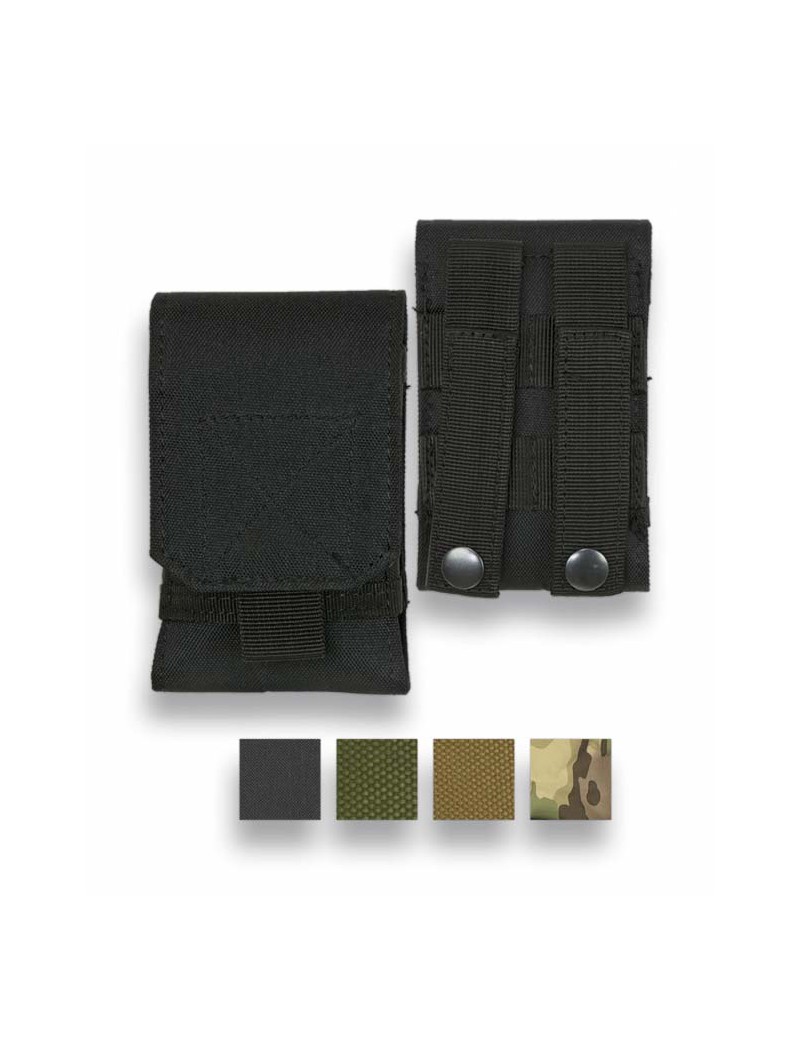 TASCA SINGOLA PORTA CARICATORE CON CHIUSURA VELCRO E ATTACCO MOLLE 600D COLORE NERO [34875-NE]