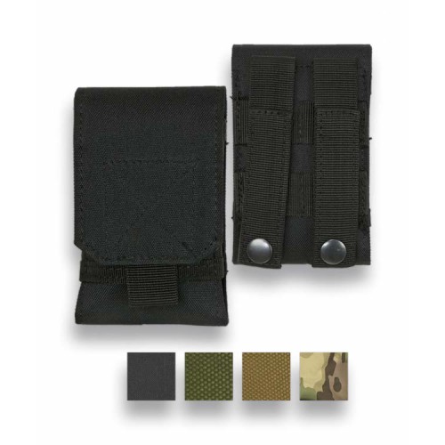 SINGLE MAGAZINE POUCH WITH VELCRO CLOSURE AND 600D SPRING ATTACHMENT BLACK COLOR [34875-NE]