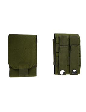 SINGLE MAGAZINE POUCH WITH VELCRO CLOSURE AND 600D SPRING ATTACHMENT GREEN...