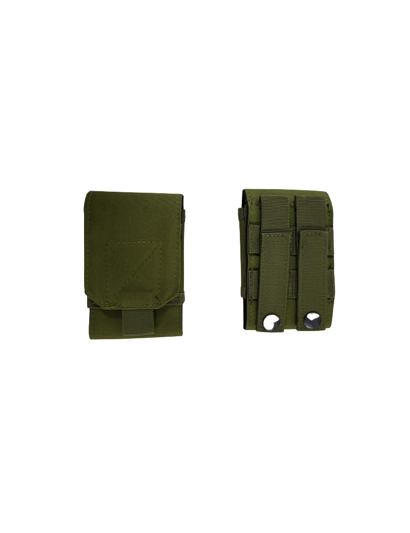 TASCA SINGOLA PORTA CARICATORE CON CHIUSURA VELCRO E ATTACCO MOLLE 600D COLORE VERDE [34875-VE]