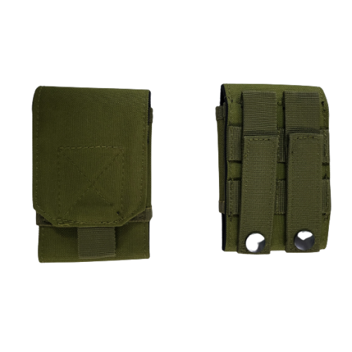 PORTA CARGADOR ÚNICO CON CIERRE DE VELCRO Y ADHESIVO DE RESORTE 600D COLOR VERDE [34875-VE]