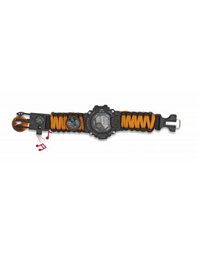 TACTICAL DIGITAL WATCH WITH BLACK / ORANGE PARACORD STRAP [33889-NA]