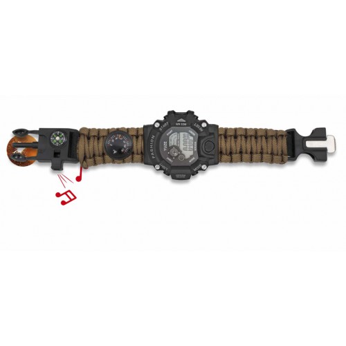 COYOTE TAKTISCHE DIGITALUHR MIT PARACORD-ARMBAND [33889-CO]